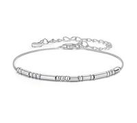 ZUOHUI Bracelet en Code Morse en Argent Sterling S925, Bracelet Perlé À Message Secret « Je t'aime », Chaîne Réglable de 15 + 6 cm, Cadeau de Bijoux for Elle