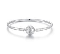 ZUOHUI Bracelet Flocon de Neige d'hiver en Argent Sterling S925 for Femme - Bracelet Romantique Polyvalent en Argent Massif DIY, Cadeau de Bijoux Tendance 17/19 cm(19cm)