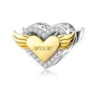 ZUOHUI Breloque ailes d'ange en argent sterling 925 for femme - Cadeau idéal for la fête des Mères, les anniversaires et les anniversaires | Accessoire polyvalent for bracelets et colliers