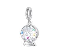 ZUOHUI Breloque boule de cristal de Noël en argent sterling S925 for femme, compatible avec les bracelets et colliers Pandora, Biagi, Troll et Chamilia.