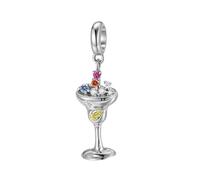 ZUOHUI Breloque cocktail champagne minuit en argent sterling S925 for femme, compatible avec les bracelets et colliers Pandora, Biagi, Troll et Chamilia, pendentif, fabrication de bijoux DIY