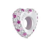 ZUOHUI Breloque cœur en argent sterling 925, 1,2 cm, sertie de diamants, for bracelets Pandora, création de bijoux DIY, cadeau for femme/sœur/maman (anniversaire/Saint-Valentin)