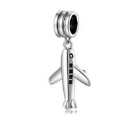 ZUOHUI Breloque d'avion oxydée en argent Sterling S925 for femmes, for Bracelets Pandora, fabrication de bijoux à faire soi-même, perle d'avion minimaliste de voyage