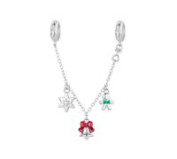 ZUOHUI Breloque de sécurité en argent sterling S925 pour femme, motif cloche de Noël, flocon de neige, bonhomme en pain d'épices, compatible avec les bracelets et colliers Pandora