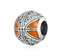 ZUOHUI Breloque DIY esprit basket-ball, perle en cuivre plaqué platine for bracelets et porte-clés for femmes