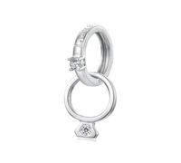 ZUOHUI Breloque double anneau en argent sterling S925 for la fabrication de bijoux - Cadeau pendentif for femme (trou de 4,5 mm) for bracelets, colliers et porte-clés