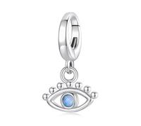 ZUOHUI Breloque en argent mauvais œil pour Pandora avec fermoir mousqueton | Dée cadeau pour femme sœur ou mère pendentif pour colliers ou porte-clés idéal pour la création de bijoux argent sterling 925