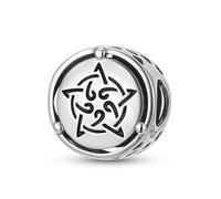 ZUOHUI Breloque en argent sterling S925 avec nœud celtique à cinq étoiles | Compatible avec les bracelets Pandora | Création de bijoux et cadeau for femme et sœur (12 mm)