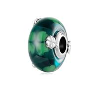 ZUOHUI Breloque en argent sterling S925 avec trèfle à 4 feuilles for la fabrication de bijoux - Perle porte-bonheur vintage for bracelets Pandora, anniversaire de la Saint-Valentin