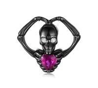 ZUOHUI Breloque en argent sterling S925 for femme, motif tête de mort, cœur, pain, compatible avec les bracelets et colliers Pandora, Biagi, Troll et Chamilia, fabrication de bijoux DIY