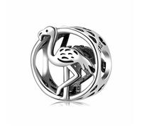 ZUOHUI Breloque en argent sterling S925, motif flamant rose, dinosaure, caneton, compatible avec les bracelets Pandora, Biagi, Troll et Chamilia. Cadeau idéal for porte-clés, colliers et bracelets.(PC