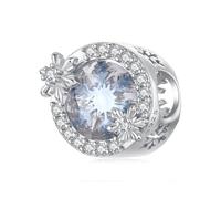 ZUOHUI Breloque flocon de neige en argent sterling S925 for la création de bijoux - Cadeau de Noël for elle, épouse, petite amie, maman, 1,2 x 1,3 cm