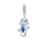 ZUOHUI Breloque grenouille en argent sterling 925 avec pierre de lune for femme - Accessoire de création de bijoux animaliers for bracelets et colliers | Cadeau unique for anniversaires, fête des Mère