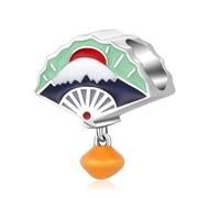 ZUOHUI Breloque Mont Fuji en argent sterling S925 en forme d'éventail, idéale for la création de bijoux, cadeau for elle (Noël, Saint-Valentin, anniversaire), accessoire féminin