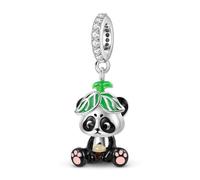 ZUOHUI Breloque panda en argent sterling 925 avec revêtement en résine for femme - Accessoire de création de bijoux d'été frais et sucré | Cadeau for anniversaire, fête des Mères et enfants(A)