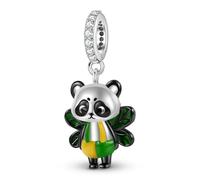 ZUOHUI Breloque panda en argent sterling 925 avec revêtement en résine for femme - Accessoire de création de bijoux d'été frais et sucré | Cadeau for anniversaire, fête des Mères et enfants(C)