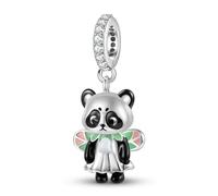 ZUOHUI Breloque panda en argent sterling 925 avec revêtement en résine for femme - Accessoire de création de bijoux d'été frais et sucré | Cadeau for anniversaire, fête des Mères et enfants(E)
