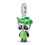 ZUOHUI Breloque panda en argent sterling 925 avec revêtement en résine for femme - Accessoire de création de bijoux d'été frais et sucré | Cadeau for anniversaire, fête des Mères et enfants(B)