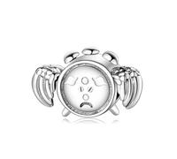 ZUOHUI Breloque réveil bruyant oxydé en argent Sterling S925 for femmes, for Bracelets Pandora, fabrication de bijoux à faire soi-même, perle de montre rétro