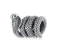 ZUOHUI Breloque serpent en argent sterling S925 for femme - Bijoux vintage à faire soi-même, cadeau d'anniversaire et de fête des mères (1,0 x 1,1 cm)