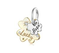 ZUOHUI Breloque trèfle à quatre feuilles en argent sterling S925 for la création de bijoux DIY, cadeau for elle, épouse, maman - Compatible avec les bracelets Pandora (trou de 4,5 mm)