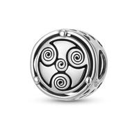 ZUOHUI Breloque triple spirale Trefot en argent sterling - Fabrication de bijoux en argent 925, compatible avec les bracelets Pandora, cadeau for femme (sœur, mère, amie)