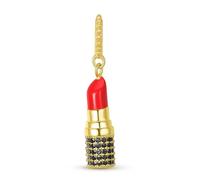 ZUOHUI Breloque tube de rouge à lèvres en argent sterling 925 plaqué or 14 carats for femme - Perle polyvalente for bracelets et colliers | Cadeau tendance for anniversaires, fête des Mères et mariage