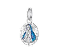 ZUOHUI Breloque vierge marie mauvais œil en argent Sterling S925, perle à faire soi-même for bracelets et colliers, cadeau sentimental for femme, épouse, mère(BSC1231)
