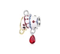ZUOHUI Breloques de conte de fées en cuivre plaqué platine for femmes, fabrication de bijoux à faire soi-même, perles de tasse à thé licorne château for Bracelets Pandora(YIC191)