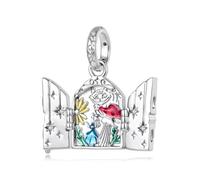 ZUOHUI Breloques de conte de fées en cuivre plaqué platine for femmes, fabrication de bijoux à faire soi-même, perles de tasse à thé licorne château for Bracelets Pandora(YIC186)