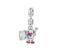 ZUOHUI Breloques de conte de fées en cuivre plaqué platine for femmes, fabrication de bijoux à faire soi-même, perles de tasse à thé licorne château for Bracelets Pandora(YIC190)