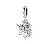 ZUOHUI Breloques en argent sterling 925 - Collection de pendentifs en forme de chapeau de remise de diplôme et d'animal avec détails en émail, compatibles avec Pandora/Biagi/Troll/Chamilia (coffret ca