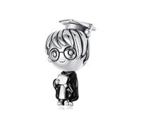 ZUOHUI Breloques en argent sterling 925 - Collection de pendentifs en forme de chapeau de remise de diplôme et d'animal avec détails en émail, compatibles avec Pandora/Biagi/Troll/Chamilia (coffret ca