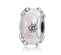 ZUOHUI Breloques en argent sterling 925 for femme, style féerique rose tendre, collection fleurs, compatibles avec les bracelets Pandora. Idéales for les fêtes et la création de bijoux.(SCC1302)