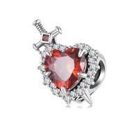 ZUOHUI Breloques en argent sterling 925 - Pendentif épée et cœur vintage avec zircone 3A, breloques bohèmes DIY compatibles avec Pandora/Biagi/Troll/Chamilia (coffret cadeau inclus)