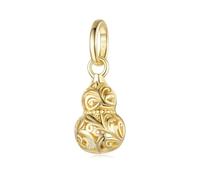 ZUOHUI Breloques en argent sterling 925 style rétro for femme, idéales for attirer la richesse et la chance, for bracelets et colliers Pandora, fabrication de bijoux DIY.(Gold)