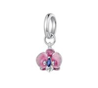 ZUOHUI Breloques en argent sterling, breloques fleur et escargot en argent S925 for la fabrication de bijoux à faire soi-même, compatibles avec les bracelets Pandora(Phalaenopsis Orchid)