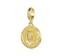 ZUOHUI Breloques en argent sterling S925 plaqué or for femme, déesse du soleil, compatibles avec les bracelets et colliers Pandora, Biagi, Troll et Chamilia, for la fabrication de bijoux DIY