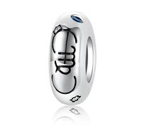 ZUOHUI Breloques en argent sterling S925 plaqué platine for femme, 12 signes du zodiaque, compatibles avec les bracelets et colliers Pandora, Biagi, Troll et Chamilia.(Virgo)