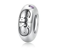 ZUOHUI Breloques en argent sterling S925 plaqué platine for femme, 12 signes du zodiaque, compatibles avec les bracelets et colliers Pandora, Biagi, Troll et Chamilia.(Aries)