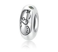 ZUOHUI Breloques en argent sterling S925 plaqué platine for femme, 12 signes du zodiaque, compatibles avec les bracelets et colliers Pandora, Biagi, Troll et Chamilia.(Leo)