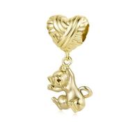 ZUOHUI Breloques en forme de ballon en forme de chat en cuivre plaqué or for femme, for la fabrication de bijoux - Perles de chaton mignons for bracelets Pandora, cadeau de Saint-Valentin DIY