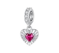 ZUOHUI Breloques en forme de cœur d'amour en argent CZ for bracelets Pandora.
