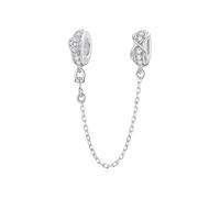ZUOHUI Breloques en forme de cœur en argent sterling S925 for la fabrication de bijoux, cadeaux de fête des mères for femmes, compatibles avec les bracelets Pandola et européens(BSC1254)