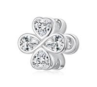 ZUOHUI Breloques en forme de cœur en argent sterling S925 for la fabrication de bijoux, cadeaux de fête des mères for femmes, compatibles avec les bracelets Pandola et européens(BSC1253)
