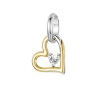 ZUOHUI Breloques en forme de cœur en argent sterling S925 for la fabrication de bijoux, cadeaux de fête des mères for femmes, compatibles avec les bracelets Pandola et européens(BSC1255)