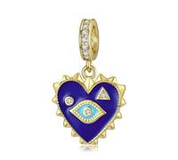 ZUOHUI Breloques en forme de cœur œil du diable en argent sterling 925 for bracelet Pandora, fabrication de bijoux DIY(PD0713)