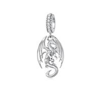 ZUOHUI Breloques en forme de dragon ajouré en argent for bracelet Pandora.