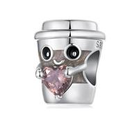 ZUOHUI Breloques en forme de tasse à café en argent sterling S925 for femme, compatibles avec les bracelets et colliers Pandora, Biagi, Troll et Chamilia, création de bijoux DIY