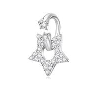 ZUOHUI Breloques en perles attrape-rêves en cuivre plaqué platine for la fabrication de bijoux, motif ciel étoilé, cadeau for femme, compatible avec les bracelets européens(YIC152)